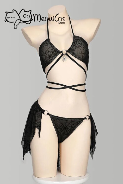 Gothic Spider Web Swimsuit