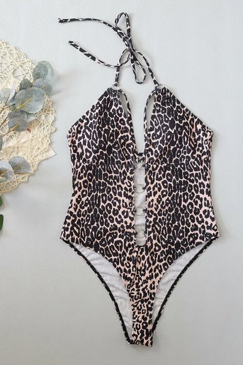 One Piece Leopard Print Swimsuit