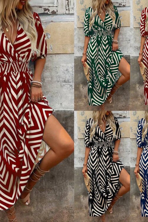 Elegant Stripe Summer Dress